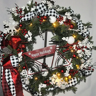 happy holidays wreath